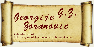 Georgije Zoranović vizit kartica